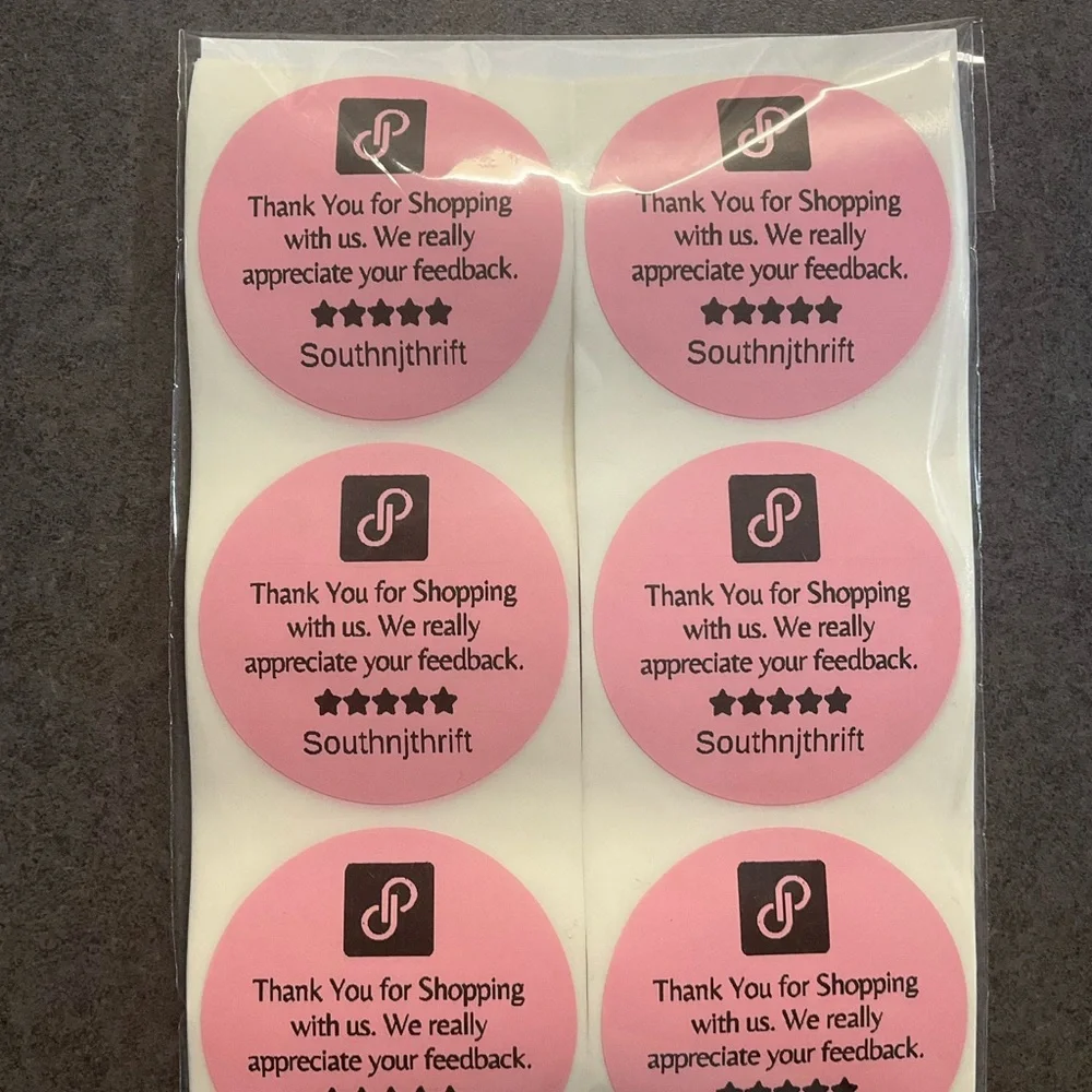 100 Custom Poshmark Thank You Stickers • Personalized Packaging Labels